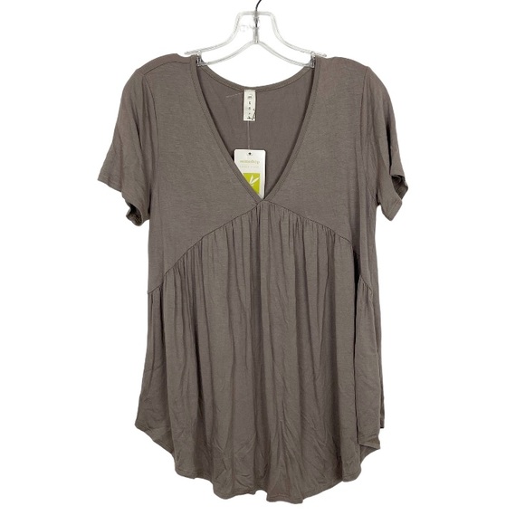 Mittoshop MTS Short Sleeve Top Grayish Brown Size Small New - Picture 1 of 5